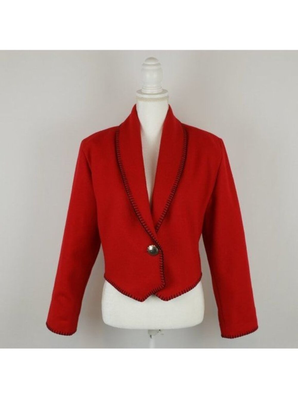 Rhonda Stark Vintage Women's Medium Red Wool Blend Western Style Jacket